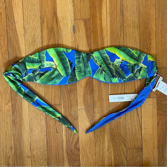 Alice + Olivia Peri Reversible Bandeau Bikini Top in Palm NWT - Picture 8 of 12